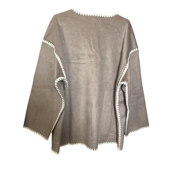 NWT Utcoco Collection Women's‎ XL Fringe Jacket & Scarf Set Brown Boho Coat - Picture 6 of 6